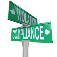 Compliance Vs Violation Street Road Sign Direction Advice Follow