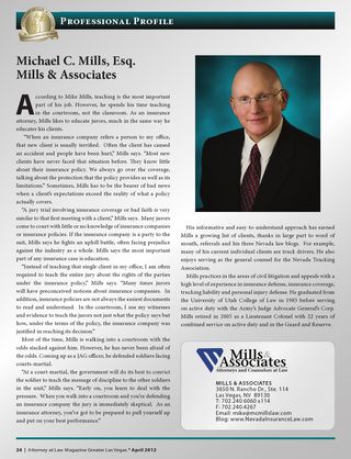 Michael Mills of Mills & Associates profiled in Attorney at Law Magazine
